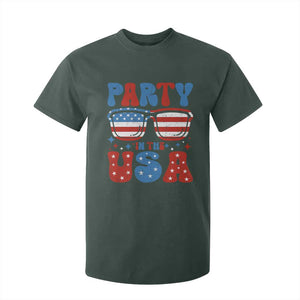 Party in The USA T Shirt For Kid 4th of July Independence Day TS10 Dark Forest Green Print Your Wear