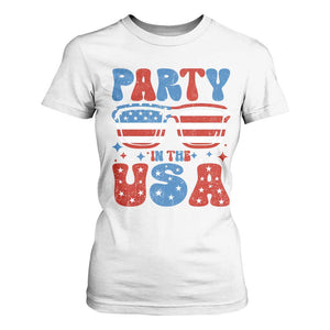 Party in The USA T Shirt For Women 4th of July Independence Day TS10 White Print Your Wear