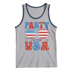Party in The USA Tank Top 4th of July Independence Day TS10 Athletic Heather Navy Print Your Wear