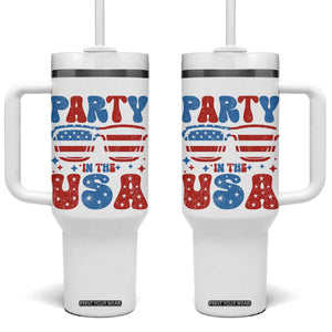 Party in The USA Tumbler With Handle 4th of July Independence Day TS10 One Size: 40 oz White Print Your Wear