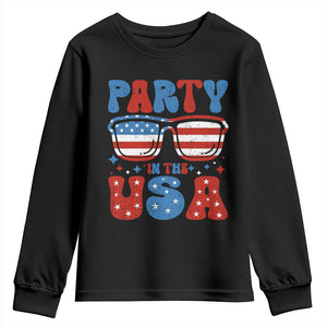 Party in The USA Youth Sweatshirt 4th of July Independence Day TS10 Black Print Your Wear