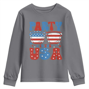 Party in The USA Youth Sweatshirt 4th of July Independence Day TS10 Charcoal Print Your Wear