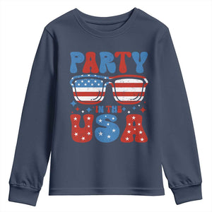 Party in The USA Youth Sweatshirt 4th of July Independence Day TS10 Navy Print Your Wear