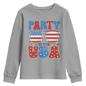 Party in The USA Youth Sweatshirt 4th of July Independence Day TS10 Sport Gray Print Your Wear