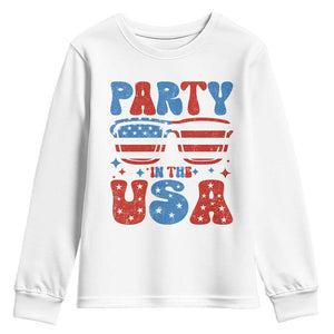 Party in The USA Youth Sweatshirt 4th of July Independence Day TS10 White Print Your Wear