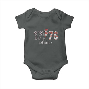 Patriotic 4th Of July 1776 America Classic Rock Baby Onesie Vintage American Flag TS11 Dark Heather Print Your Wear