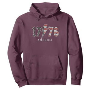 Patriotic 4th Of July 1776 America Classic Rock Hoodie Vintage American Flag TS11 Maroon Print Your Wear
