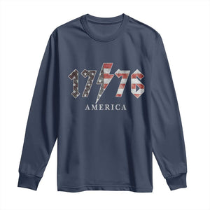 Patriotic 4th Of July 1776 America Classic Rock Long Sleeve Shirt Vintage American Flag TS11 Navy Print Your Wear