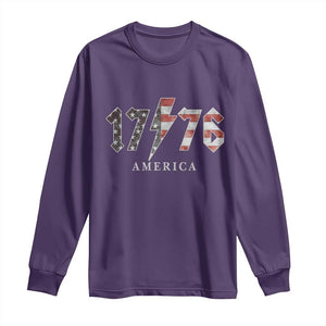 Patriotic 4th Of July 1776 America Classic Rock Long Sleeve Shirt Vintage American Flag TS11 Purple Print Your Wear
