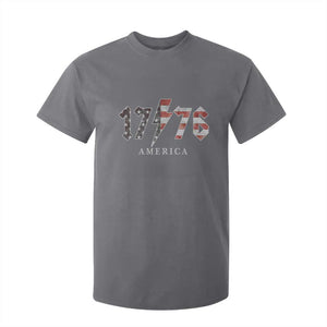 Patriotic 4th Of July 1776 America Classic Rock T Shirt For Kid Vintage American Flag TS11 Charcoal Print Your Wear
