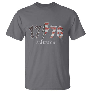 Patriotic 4th Of July 1776 America Classic Rock T Shirt Vintage American Flag TS11 Charcoal Print Your Wear