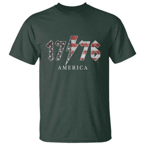 Patriotic 4th Of July 1776 America Classic Rock T Shirt Vintage American Flag TS11 Dark Forest Green Print Your Wear