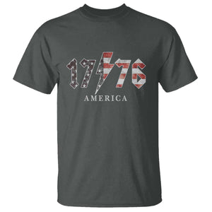 Patriotic 4th Of July 1776 America Classic Rock T Shirt Vintage American Flag TS11 Dark Heather Print Your Wear