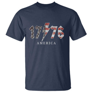 Patriotic 4th Of July 1776 America Classic Rock T Shirt Vintage American Flag TS11 Navy Print Your Wear