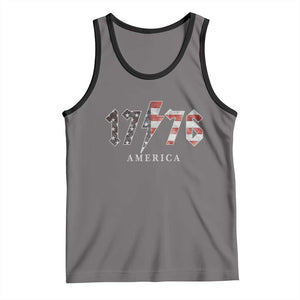 Patriotic 4th Of July 1776 America Classic Rock Tank Top Vintage American Flag TS11 Deep Heather Black Print Your Wear