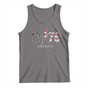 Patriotic 4th Of July 1776 America Classic Rock Tank Top Vintage American Flag TS11 Deep Heather Print Your Wear