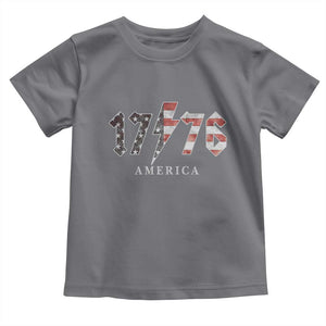 Patriotic 4th Of July 1776 America Classic Rock Toddler T Shirt Vintage American Flag TS11 Charcoal Print Your Wear
