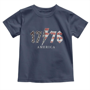 Patriotic 4th Of July 1776 America Classic Rock Toddler T Shirt Vintage American Flag TS11 Navy Print Your Wear