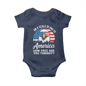 Patriotic Bald Eagle Baby Onesie On A Scale Of One To America How Free Are You Tonight TS02 Navy Print Your Wear