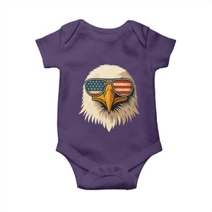 Patriotic Bald Eagle Baby Onesie With Sunglasses American Flag Vintage TS02 Purple Print Your Wear