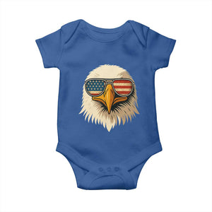 Patriotic Bald Eagle Baby Onesie With Sunglasses American Flag Vintage TS02 Royal Blue Print Your Wear