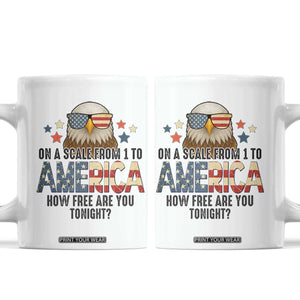 Patriotic Bald Eagle Coffee Mug How Free Are You Tonight 4th of July TS02 White Print Your Wear