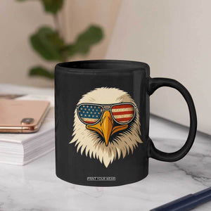 Patriotic Bald Eagle Coffee Mug With Sunglasses American Flag Vintage TS02 Print Your Wear