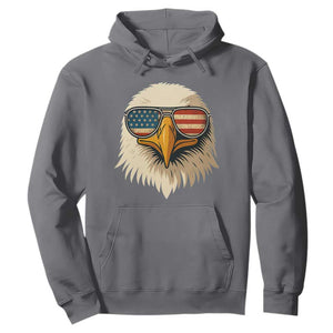 Patriotic Bald Eagle Hoodie With Sunglasses American Flag Vintage TS02 Charcoal Print Your Wear