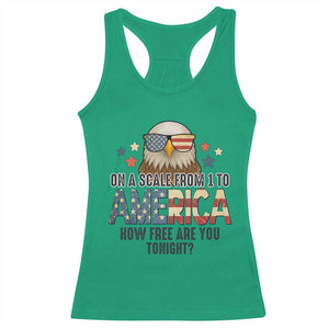 Patriotic Bald Eagle Racerback Tank Top How Free Are You Tonight 4th of July TS02 Irish Green Print Your Wear