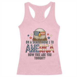 Patriotic Bald Eagle Racerback Tank Top How Free Are You Tonight 4th of July TS02 Light Pink Print Your Wear