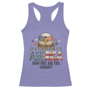 Patriotic Bald Eagle Racerback Tank Top How Free Are You Tonight 4th of July TS02 Violet Print Your Wear