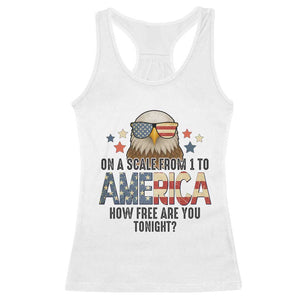 Patriotic Bald Eagle Racerback Tank Top How Free Are You Tonight 4th of July TS02 White Print Your Wear