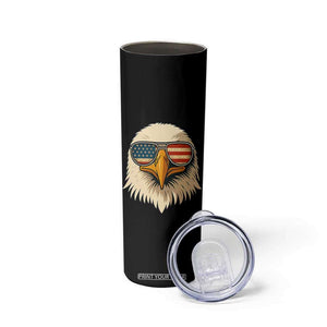 Patriotic Bald Eagle Skinny Tumbler With Sunglasses American Flag Vintage TS02 Print Your Wear