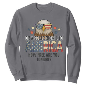 Patriotic Bald Eagle Sweatshirt How Free Are You Tonight 4th of July TS02 Charcoal Print Your Wear