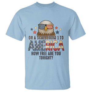 Patriotic Bald Eagle T Shirt How Free Are You Tonight 4th of July TS02 Light Blue Print Your Wear
