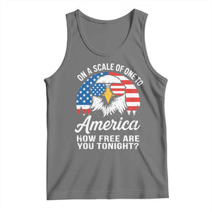 Patriotic Bald Eagle Tank Top On A Scale Of One To America How Free Are You Tonight TS02 Black Heather Print Your Wear