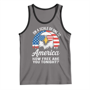 Patriotic Bald Eagle Tank Top On A Scale Of One To America How Free Are You Tonight TS02 Deep Heather Black Print Your Wear