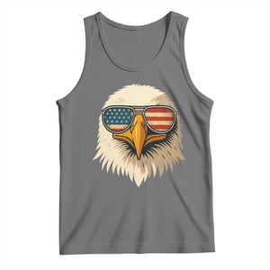Patriotic Bald Eagle Tank Top With Sunglasses American Flag Vintage TS02 Black Heather Print Your Wear