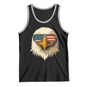 Patriotic Bald Eagle Tank Top With Sunglasses American Flag Vintage TS02 Black Athletic Heather Print Your Wear