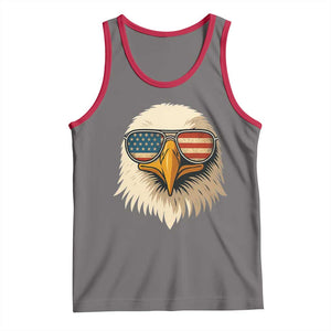 Patriotic Bald Eagle Tank Top With Sunglasses American Flag Vintage TS02 Deep Heather Red Print Your Wear
