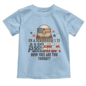 Patriotic Bald Eagle Toddler T Shirt How Free Are You Tonight 4th of July TS02 Light Blue Print Your Wear