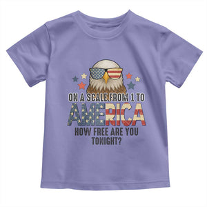 Patriotic Bald Eagle Toddler T Shirt How Free Are You Tonight 4th of July TS02 Violet Print Your Wear