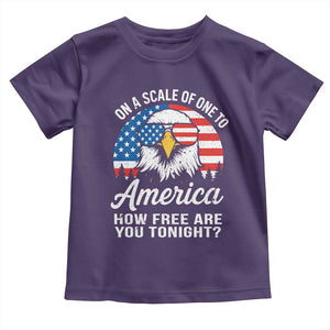 Patriotic Bald Eagle Toddler T Shirt On A Scale Of One To America How Free Are You Tonight TS02 Purple Print Your Wear