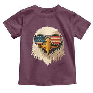 Patriotic Bald Eagle Toddler T Shirt With Sunglasses American Flag Vintage TS02 Maroon Print Your Wear