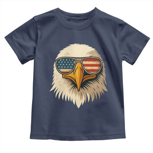 Patriotic Bald Eagle Toddler T Shirt With Sunglasses American Flag Vintage TS02 Navy Print Your Wear