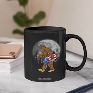 Patriotic Bigfoot 4th of July Coffee Mug American Flag Merica Fireworks Sasquatch Moon TS10 Print Your Wear
