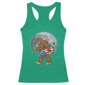 Patriotic Bigfoot 4th of July Racerback Tank Top American Flag Merica Fireworks Sasquatch Moon TS10 Irish Green Print Your Wear
