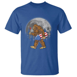Patriotic Bigfoot 4th of July T Shirt American Flag Merica Fireworks Sasquatch Moon TS10 Royal Blue Print Your Wear