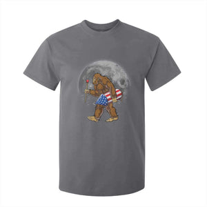 Patriotic Bigfoot 4th of July T Shirt For Kid American Flag Merica Fireworks Sasquatch Moon TS10 Charcoal Print Your Wear