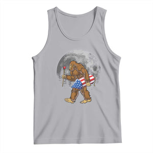 Patriotic Bigfoot 4th of July Tank Top American Flag Merica Fireworks Sasquatch Moon TS10 Athletic Heather Print Your Wear